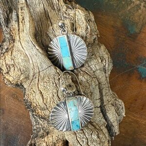 Jesse Robbins “Walk The Line” turquoise, sterling silver earrings. New with tags